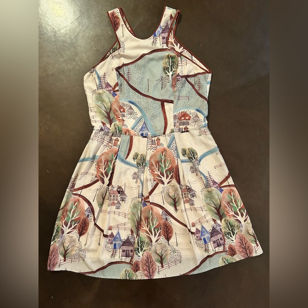 Antix- size large printed twee fit and flare dress- Brazilian brand